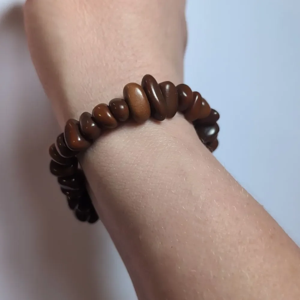 433 Brown Beaded Stretch‎ Bracelet